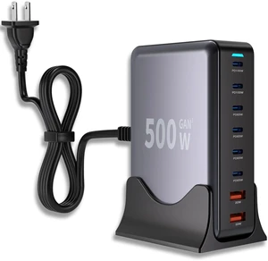 500W GaN USB C Charger Block Charging Station 8 Port Fast Charger Block with Dual 100W PD USB-C Fast Charging Station Hub Compatible with iPhone 17/16 15/14/13/Pro Max/MacBook Pro/Air/All iPad (Black) 500W GaN USB C Charger Block Charging Station 8 Port Fast Charger Block with Dual 100W PD USB-C Fast Charging Station Hub Compatible with iPhone 17/16 15/14/13/Pro Max/MacBook Pro/Air/All iPad (Black)