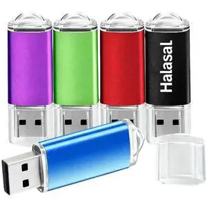 USB Flash Drive 5 Pack 1GB small capacity for bid documents flash drives for students and teachers present  (5 Mixed Colors: Black Blue Green Red Purple)