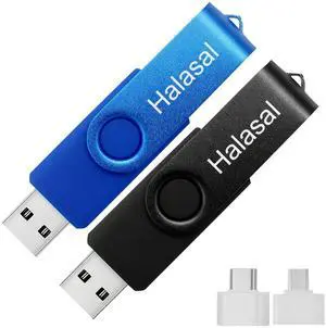 3.0 64GB USB Flash Drives up to 100MB/S 2 Pack Thumb Drives Memory Stick Jump Drive with LED Light for Storage and Backup with1 pack Type -C and 1pack Micro USB adaptor (2 Colors: Black Blue) 3.0 64GB USB Flash Drives up to 100MB/S 2 Pack Thumb Drives Memory Stick Jump Drive with LED Light for Storage and Backup with1 pack Type -C and 1pack Micro USB adaptor (2 Colors: Black Blue)