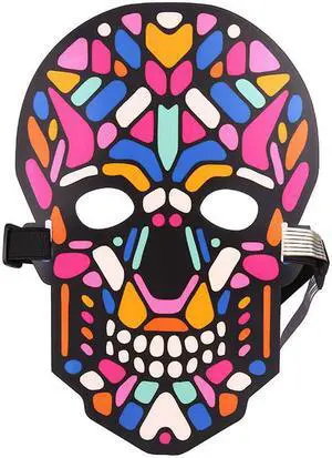 Halloween Mask Sound Activated Masks LED Light Mask Christmas Mask for Festival Cosplay Halloween Costume(D)