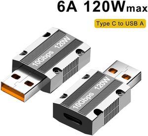 120W Type C to USB 3.1 10Gbps OTG Adapter USB-C Female to USB-A Male Data Converter for MacBook USB-C Connector