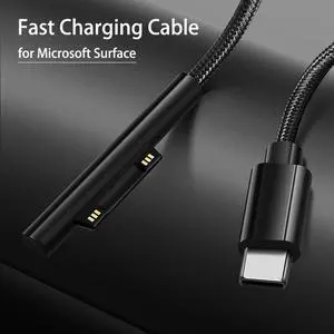 100W USB C PD Adapter Converter for Microsoft Surface Pro 4 5 6 7 8 X Go 15V Type C Fast Charging Cable Cord for Surface Book