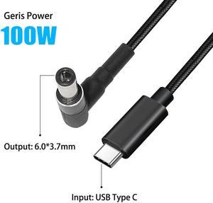 USB C Type C to 6.0*3.7mm Laptop Charging Adapter Cable Cord 100W USB Type C PD Power Adapter Plug Converter for Laptop PC