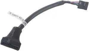 USB 2.0 9Pin Motherboard Female to USB 3.0 20Pin Housing Male Adapter Cable