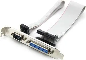 DB25 25Pin Parallel Port Printer LPT + RS-232 RS232 COM DB9 9Pin Serial Port Cable Cord Wire Bracket DB25 25Pin Parallel Port Printer LPT + RS-232 RS232 COM DB9 9Pin Serial Port Cable Cord Wire Bracket