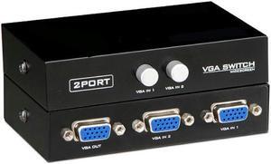 Wholesale 2 in 1 out 2 Port VGA SVGA Monitor Sharing Sharer Selector Remote Switch Box Adapter For LCD PC TV Monitor Keyboard