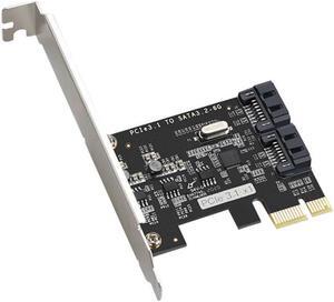 PCI-E x1 to 2 Port SATA III 6Gb/s Expansion Card with JMB582 Chipset PCI Express x1 SATA Controller Adapter Card