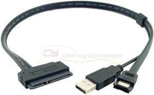 HOT Hard Disk Drive 2 5" inch SATA 22Pin to eSATA Data USB Powered Cable Adapter 0.5M
