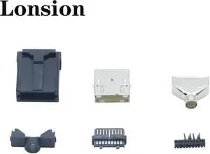 2pcs/lot HDMI E TYPE 19Pin male soldering wire six-piece set 8K HD car board connector