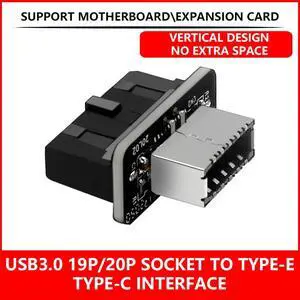 High-quality USB3.0 19PIN/20PIN to Type-E 90 degree adapter cable for motherboard and front panel
