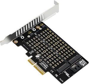 PCIe to Dual Disk Adapter for M.2 NVMe meky and NGFF bkey SSD Expansion card