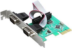 DIEWU 2 Port RS232 RS-232 Serial Port COM to PCI-E PCI Express Card Adapter Converter WCH CH382L
