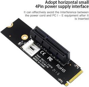 NGFF M.2 To PCI-E 4X Riser Card M2 M Key To PCIe X4 Adapter With LED Indicator SATA Power