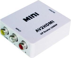 RCA AV to HDMI Converter Adapter Mini Composite CVBS to HDMI AV2HDMI Converter in Retail Package 1080P