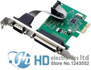 RS232 RS-232 Serial Port COM & DB25 Printer Parallel Port LPT to PCI-E PCI Express Card Adapter Converter WCH382 Chip