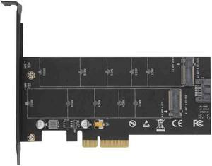 M.2 NVMe SSD NGFF TO PCI-E X4 adapter M Key B KEY Dual interface card Suppor PCI Express3.0 Dual voltage 12v+3.3v SATA3