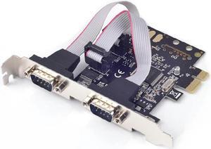 PCIE 2 Port RS232 RS-232 Serial Port COM to PCI-E PCI Express Card Adapter Converter 2-port Serial Mcs 9922 win10