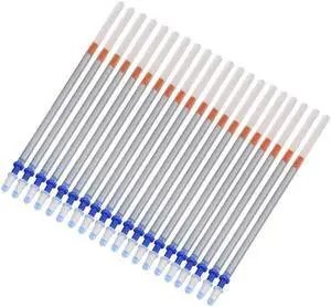 20 Pcs 0.7mm Tip Gel Silver Tone Ink Pen Refill Replacement
