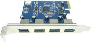 IT-GO High Speed PCIe USB 3.0 Convert Card PCI-E to 4 Ports USB3.0 Adapter