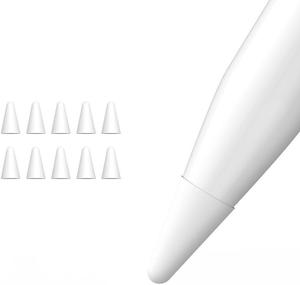 10Pcs Silicone Replacement Tip Case Protective Cover for Pencil 1St 2Nd Touchscreen Stylus Pen Case White