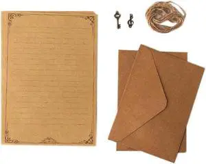 12 Pcs Vintage Kraft Paper Writing Paper European Style Paper for Letter Writing Letter Paper Stationery