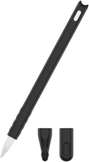 For Pencil 2Nd Generation Pen Case Drop-Resistant Protective Case Cartoon Silicone Pen Case Black