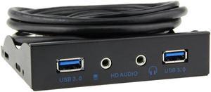 3.5" Floppy Bay Internal 20Pin to 2 Port USB 3.0 HUB and HD Audio 3.5-in PC Floppy Front Panel Kimisohand