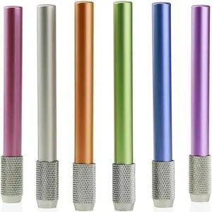 6PCS Metal Color Rod Single-End Pencil Extender Pencil Extender Pen Receptacle Pen Extension Pencil Case