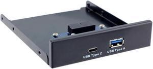 USB 3.0 Type-A & USB 3.1 Type-C USB-C Dual Port to Motherboard 20Pin Front Panel for 3.5" Floppy Bay