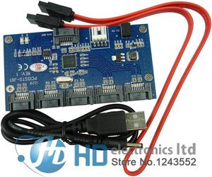 1 to 5 Port SATA II / SATA 2.0 Multiplier adapter SATA 3GB PM riser card