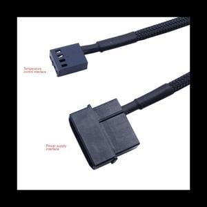 1 to 5-Port 4-Pins PWM CPU Cooler/ Case/ Chasis Cooling Fan Power Cable Hub Splitter Adapter Black Sleeved Jacket 40cm