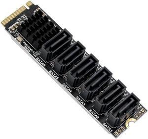 Experience Lightning-Fast Data Transfer with M.2 MKEY To 6-Port  SATA3.0 6Gpbs Expansion Card ASM1166 chipset