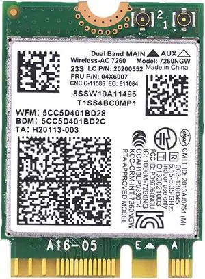 for T440 X240 Y40 Y70 Y50 7260AC Wireless Network Card 4.0 Bluetooth 04X6007