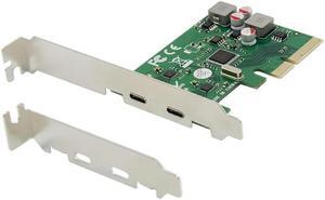 PCI-E 2 Port USB3.1 Type-C Expansion Card 5Gbps Dual Type C Adapter Self Powered PCIe USB3.0 Converter ASM1142 Chipset