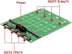 4 Lane M.2 NGFF B or B/M key SSD to SATA 7Pin Hard Disk Enclosure Converter Support 30mm 42mm 60mm 80mm