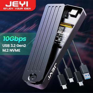 JEYI M.2 NVME SSD Enclosure USB 3.1/3.2 Gen 2 (10 Gbps) to NVME PCI-E M-Key Solid State Drive External Case Support UASP Trim