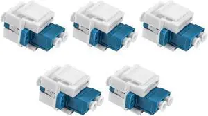 LC Fiber Optic Adapter LC to LC Duplex Multimode 10GB F/F Keystone Coupler for Wall Plates, Patch Panels