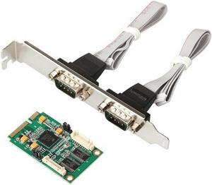 MINI PCI-E-RS232 serial card 9-pin COM 2 port expansion card chip XR17V352 EXAR 352 Industrial Serial RS232 chip mini pcie db9