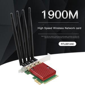High speed PCIe network card 1900M wireless network adapter RTL8814AE Realtek chip 4 Antenna 2.4G/5G Dual Band