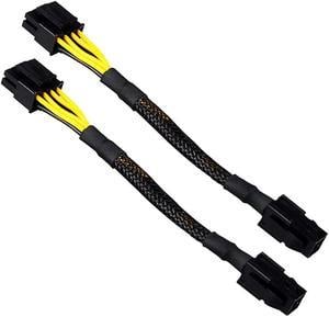 ATX 4 Pin Female to Motherboard CPU 8(4+4) Pin Male EPS 12V Converter Adapter Extension Cable Braided Sleeved