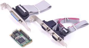 mini PCIe to 2 Port Rs232 LPT Parallel IEEE 1284 Controller card mini PCI-e to DB25 printer LPT port adapter for mini ITX