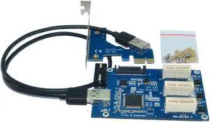External & Internal 1 to 3 PCI express 1X slots Riser Card Expansion adapter PCI-e Port Multiplier