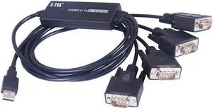 FTDI CHIP 4 Port USB to Serial RS232 DB9 Adapter Cable