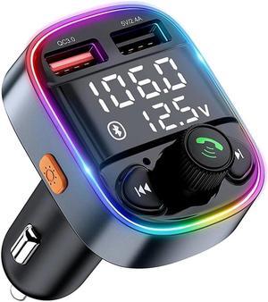 Bluetooth FM Transmitter Adapter QC3.0 Quick Charge Car Adapter Hands-Free Kit For Car Bluetooth 5.0,For TF Card And U Disk