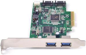 PCI-E x4 to 2 Port SATA3.0 6Gb + 2 Port Super-Speed USB 3.0 External Expansion Card ASMedia 1061+ etron ej168 support 3t