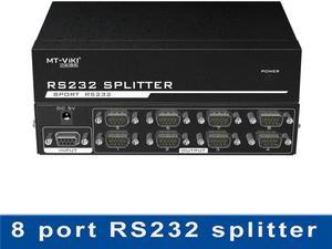 RS232 splitter 8 port Divider DB9 Serial RS232 Data Transfer Protocol COM with Power Adapter RS-232 female to male Converter