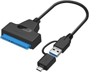 2 in 1 SATA To USB 3.0 Cable SATA To Type C External Hard Drive 22Pin Converter Adapter for 2.5 Inch HDD/SSD