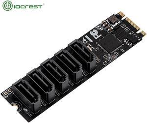 IOCREST M.2 (PCIe 3.0)  to 5 Ports SATA III 6G ssd Adapter with sataIII cable SATA3.0 to m.2 pci-e