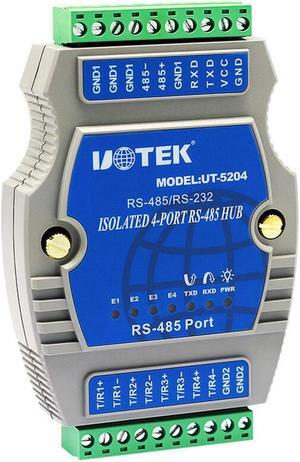 RS-232/RS-485 to 4 Ports RS-485 Hub (Din Rail) 4Port RS485 HUB Instruction 600W lightning surge protection each line Isolated