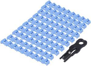 100 Pcs Blue RJ45 Port Ethernet LAN Hub Anti Dust Cover Plug Cap Blockout Protector with Proprietary Lock and Key